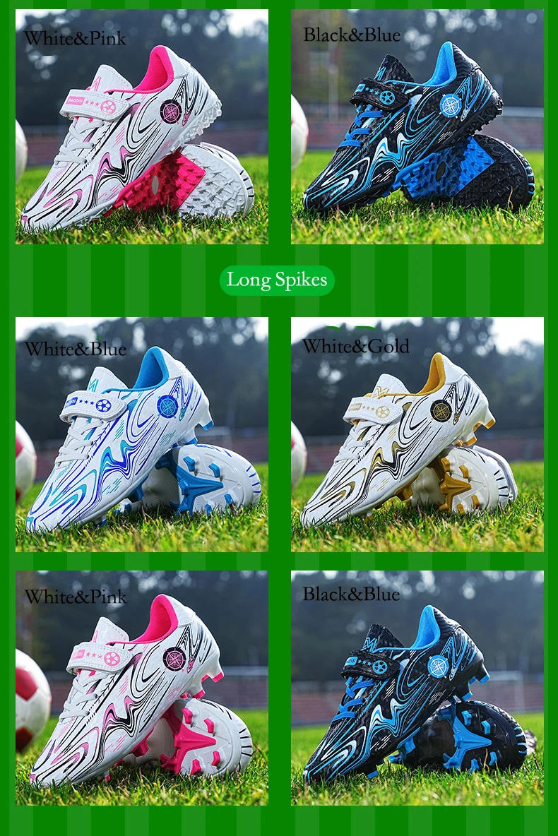 Description Picture 6 of itemBrand Kids Football Shoes Professional FG/TF Soccer Shoes Boys Girls Cleats Grass Soccer Sneakers Outdoor Futsal Training Shoes