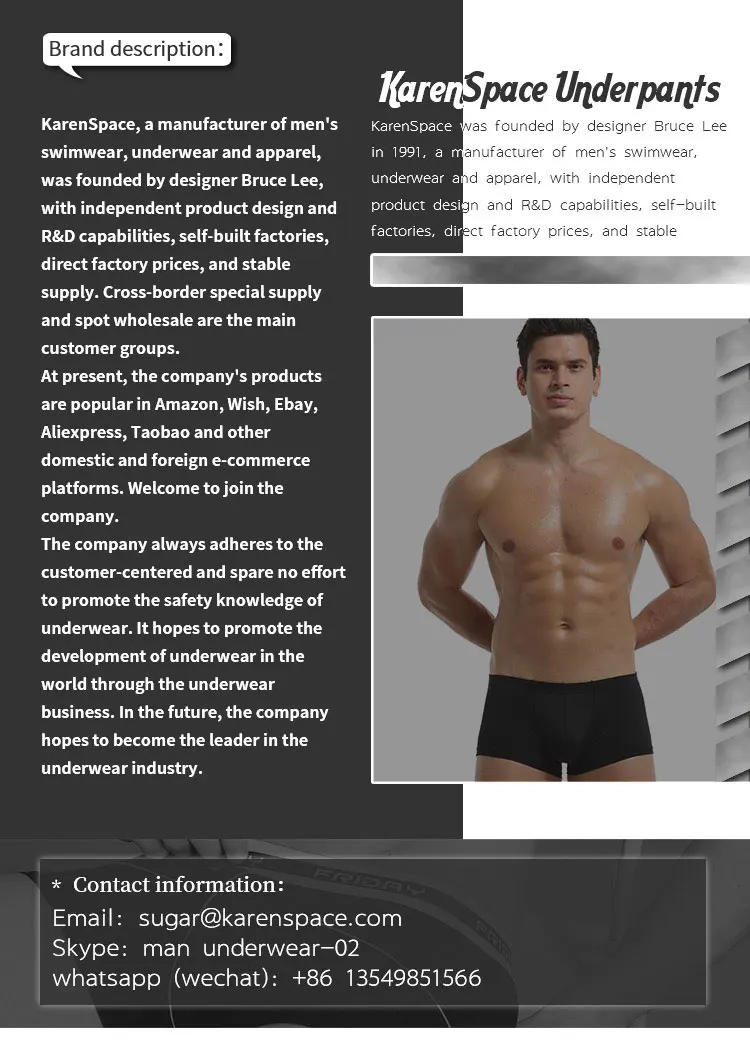 Description Picture 4 of itemFashion Boxers Ice Silk Man Underwear Underpants Breathable Comfortable Men's Panties Ultrathin BoxerShorts Trunks