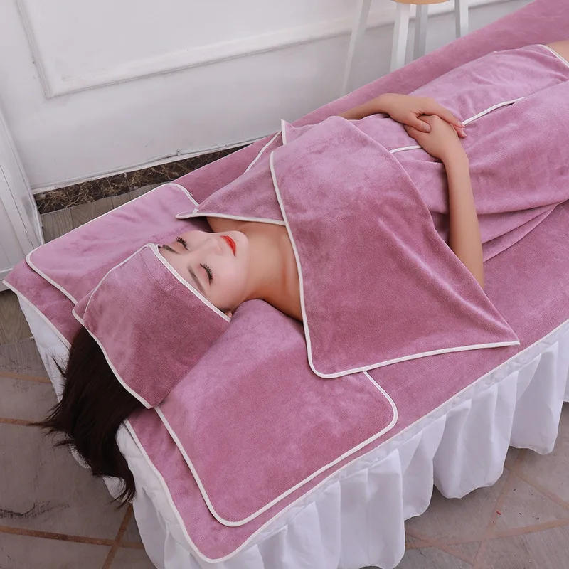 Description Picture 3 of itemSPA Beauty Salon Towel Pack Bandana Bath Towel Bath Skirt Belt Hole Making Bed Towel Towel Set Bathroom Accessories Sets