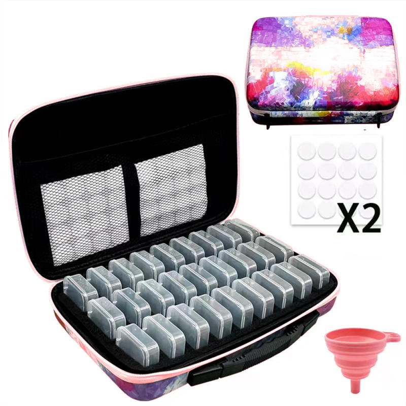 Description Picture 4 of itemDiamond beads storage box 27PCS transparent plastic tool accessories cross stitch tools 5d purple butterfly portable storage box