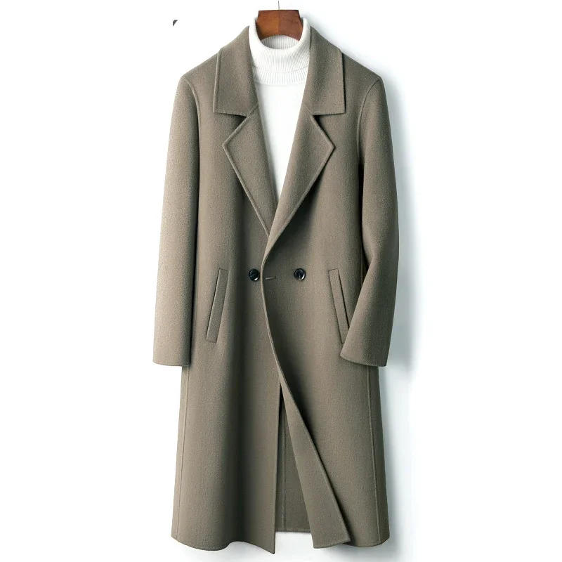 Description Picture 4 of itemAutumn and Winter Men's New Solid Color Loose and Versatile Mid Length Coat