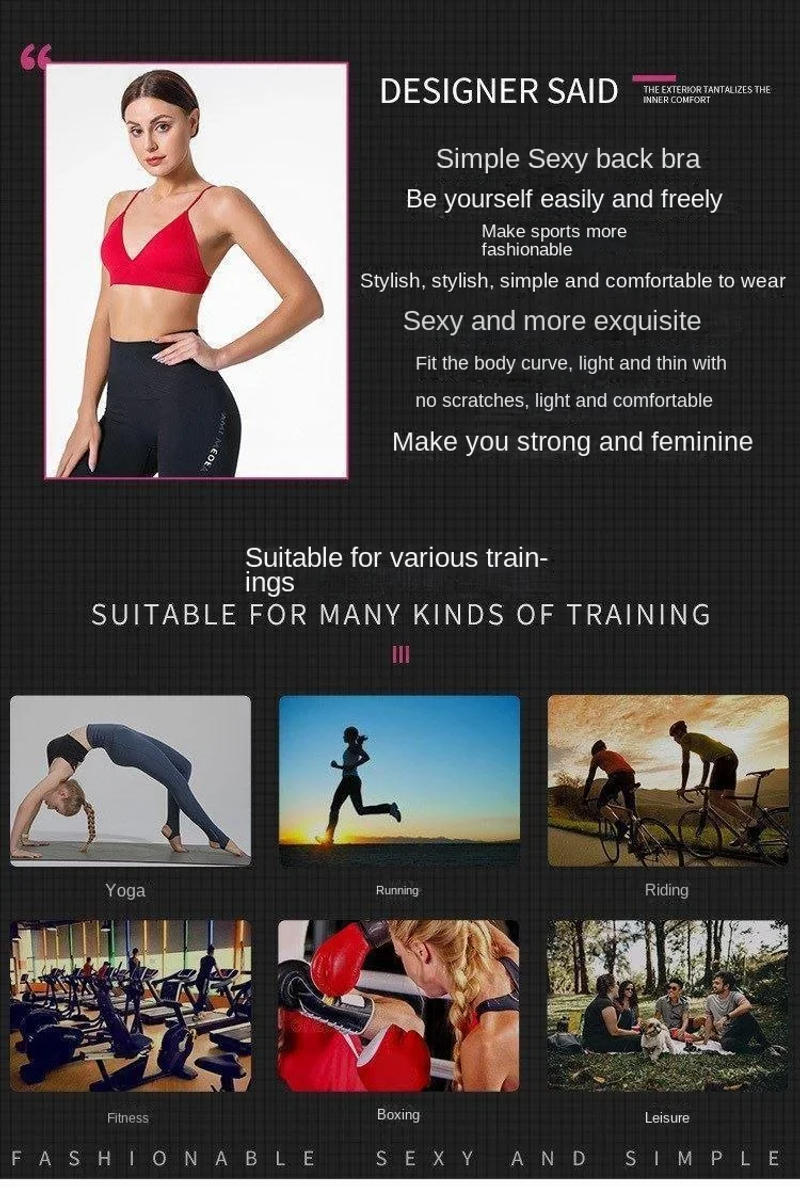 Description Picture 4 of itemS M L Seamless Triangle Cup Bra Women Wrapped Chest Camisole Underwear Breathable V Neck Gather Up Sports Fitness Yoga Casual