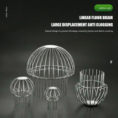 Round Roof Floor Drain Stainless Steel Anti-blocking Balcony Drainage Cover Large Displacement Rain Pipe Cap