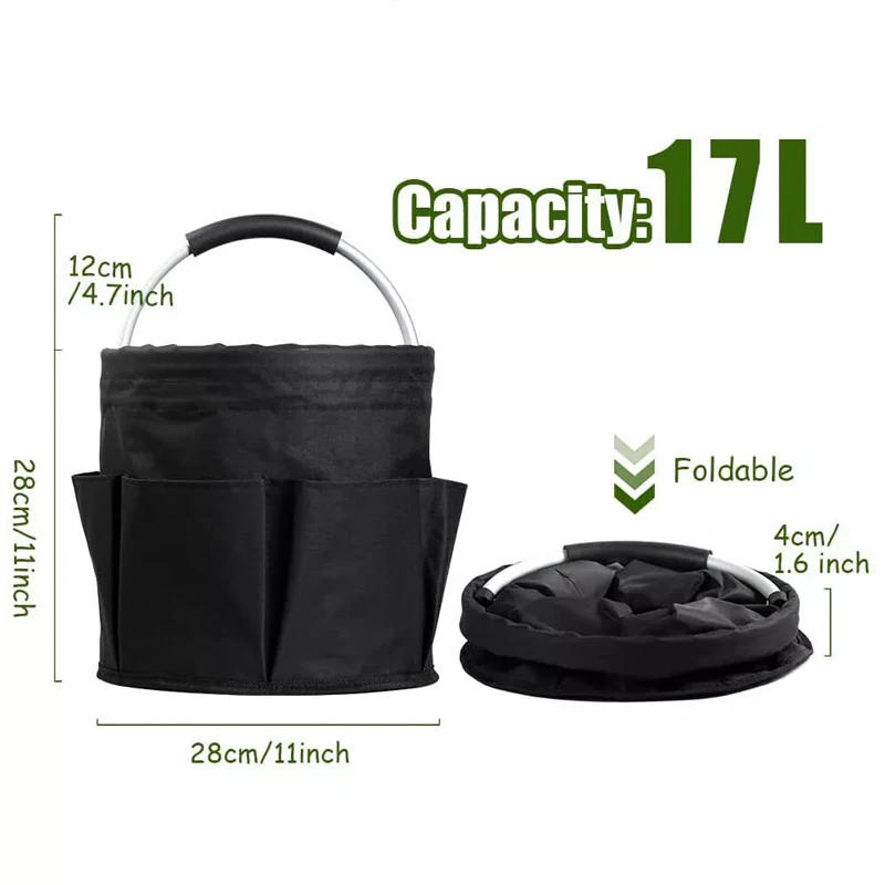 Description Picture 4 of item17L Large Storage Organiser Bag Folding Basket Picnic Tote Outdoor Cleaning Caddy with Handle Tool Bag Cleaning Supplies