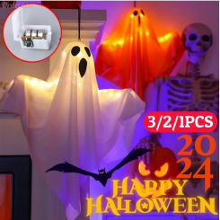 Halloween Party LED Glow Ghost for Home Indoor Outdoor Decoration Supplies Hanging Props with Lights Party Decor Supplies 2024