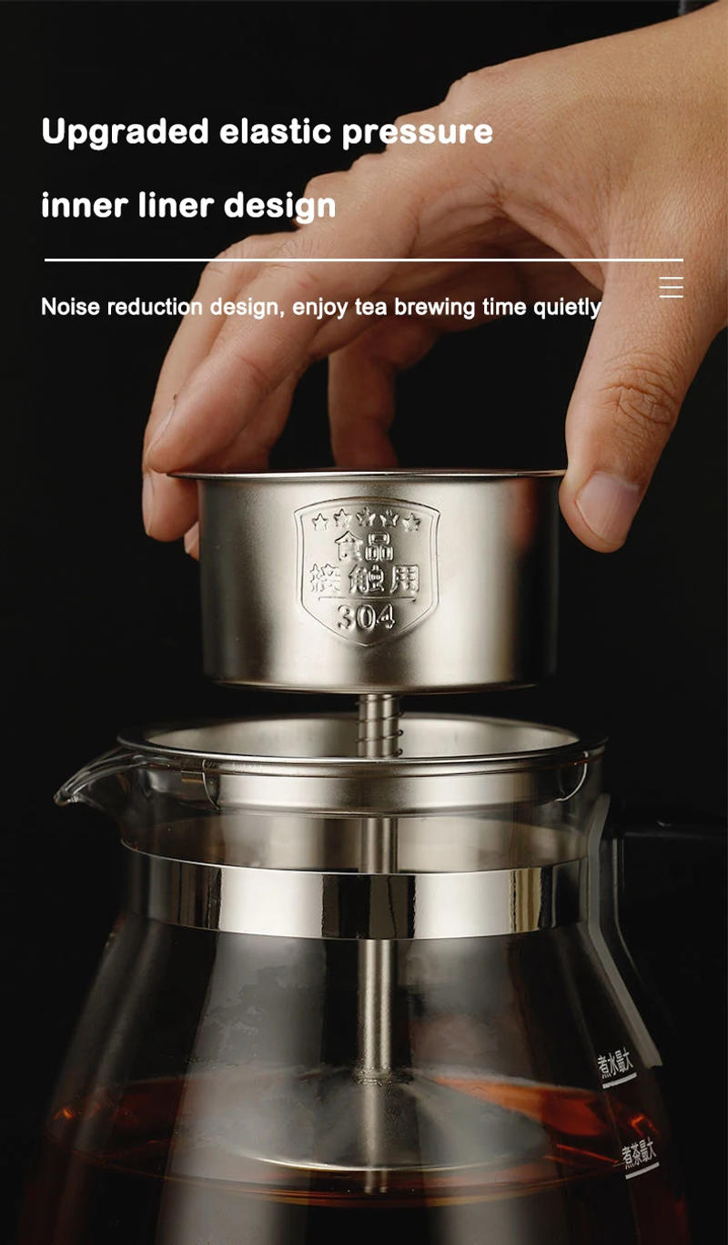 Description Picture 5 of itemElectric Kettle Coffee Tea Maker Brewer Black Pu 'er Glass Kettles Steam Teapot Automatic Health Tea Infuser Pot Boiling Set 1L