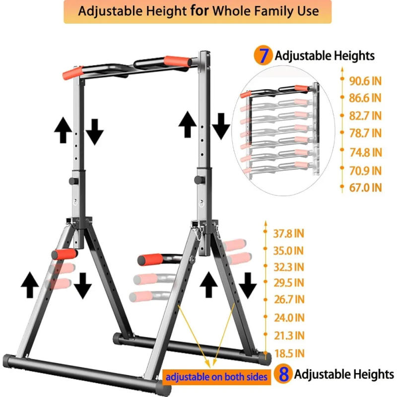 Description Picture 3 of itemFoldable Power Tower Dip Station Pull Up Bar Station Adjustable Multifunction Fitness Tower Station Training Equipment Outdoor
