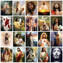 Evershine Full Square Drill Diamond Embroidery Jesus Christ Cross Stitch Kits 5D Diamond Painting Religion Mosaic Icons Wall Art