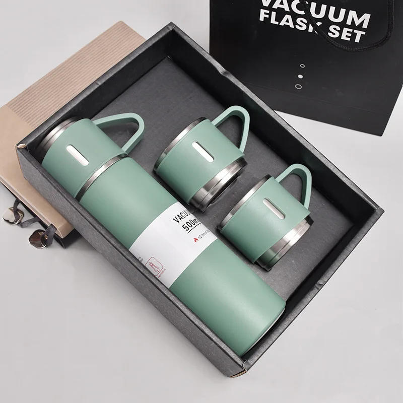 Description Picture 6 of item500ML Stainless Steel Vacuum Flask Gift Set Office Business Style Thermos Bottle Outdoor Hot Water Thermal Insulation Couple Cup