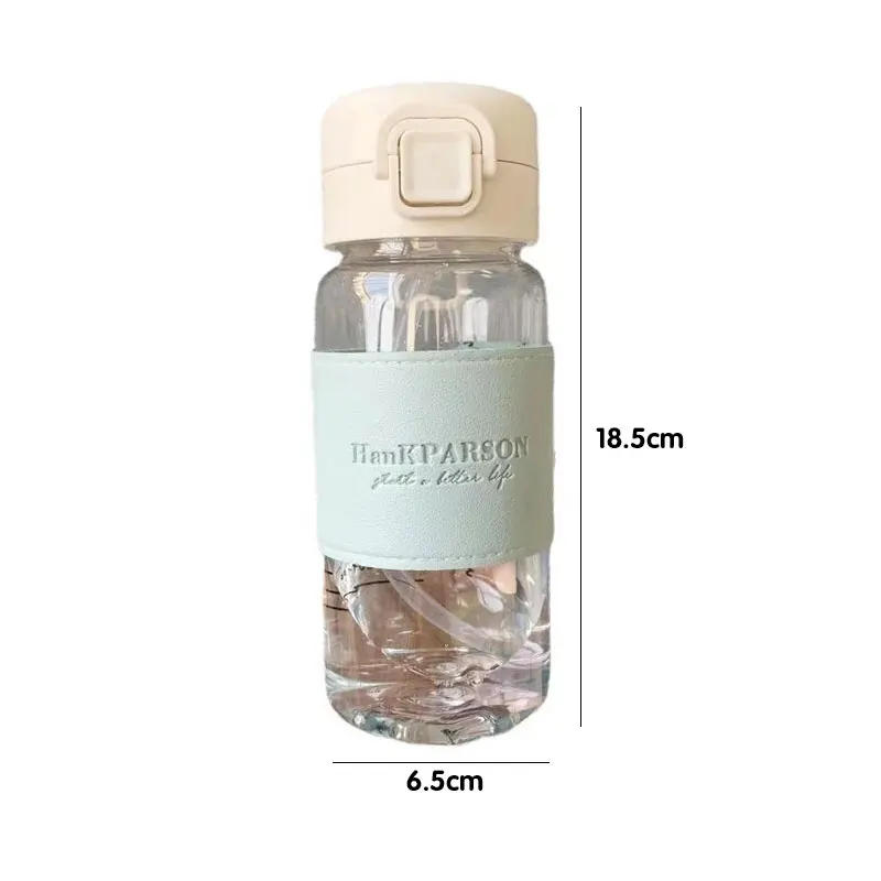 Description Picture 2 of item500ml Water Bottle with Straw Pop-Up Cover Sippy Portable Cute Plastic Drinking Bottle Leak-Proof Drinkware for Drinking