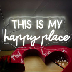 This IS MY happy place neon lights Happy Place Neon Signs for Wall Decor Bar Birthday Wedding Party Game Zone Decor