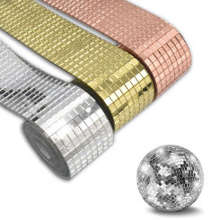 1PC Self-Adhesive Real Glass Craft Stickers Reflective Glass Tape Mini Mirror Mosaic Tiles For Making DIY Hand Crafts Home Decor