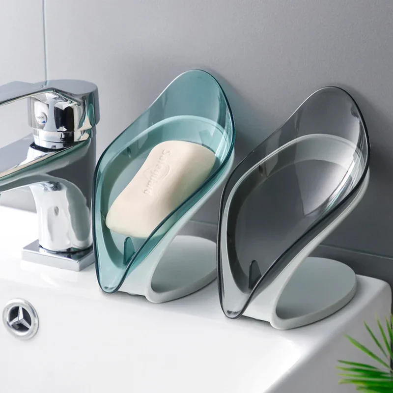 Description Picture 4 of itemBathroom Soap Holder Leaf Shape Soap Box Kitchen Dish Storage Box Non-slip Drain Soap Storage Case Bathroom Accessories