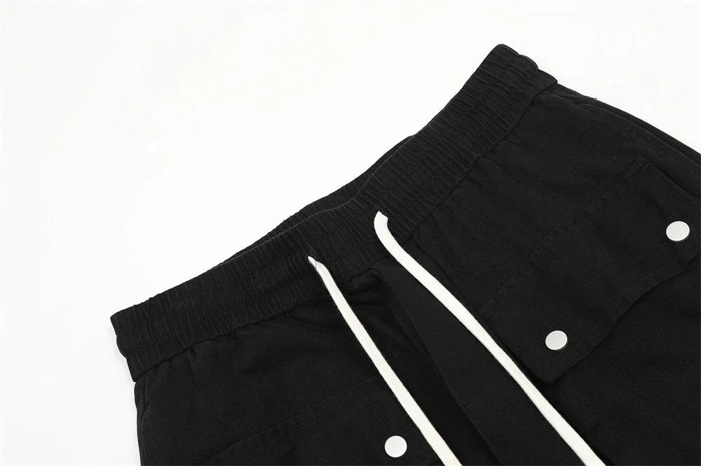 Description Picture 5 of itemHip Hop Cargo Pants Mens Streetwear Multi Pockets Overalls Straight Baggy Trousers Harajuku Fashion Casual Pants Black