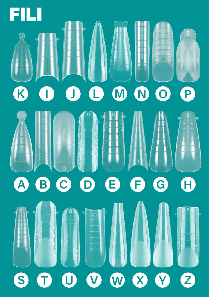 Description Picture 2 of item168 Pcs Nail Extension System Tips Almonds Stiletto French Coffin Top Molds with Soft Silicone Pad Dual Forms Manicure Tool Kits