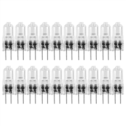 20 Pcs G4 Halogen Bulbs,20W 12V Halogen Light Bulbs 2 Pin Clear Lamp Bulb,for Cooker Lighting,Signal Lights,Track