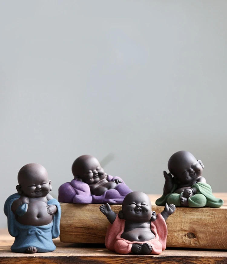 Description Picture 2 of itemCeramic Maitreya Buddha Statue Tea Sculpture Hand Carved Figurine Craft Display Ornament Home Tea Ceremony Decoration