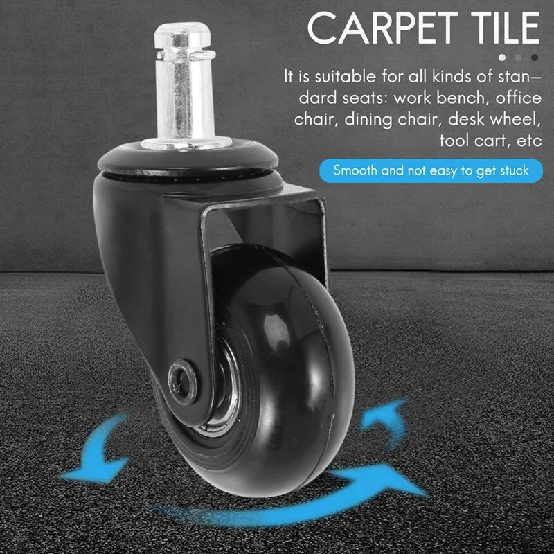 Description Picture 5 of item5 Pcs Replacement Chair Caster Wheels 2 Inch, Heavy Duty Wheels With Plug-In Stem 7/16 X 7/8 Inch,Quiet & Smooth Rolling