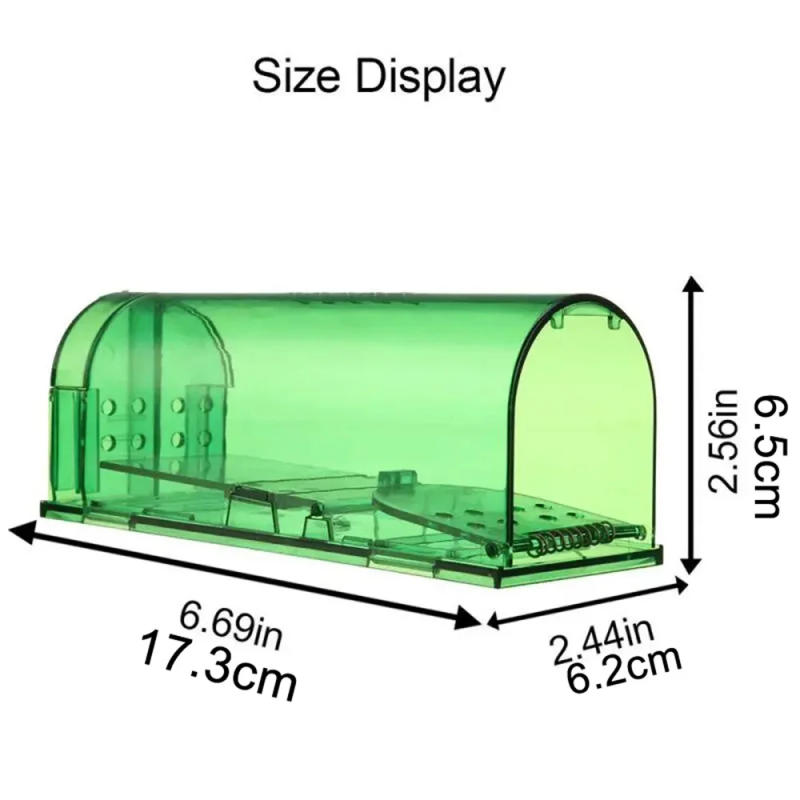 Description Picture 5 of item3Pcs Transparent Mouse Trap Rodent Mice Live Catcher Reusable Small Animals Cage Mouse Killer Mousetrap Small Rat Trap Killer