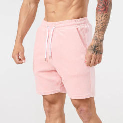 New summer style men's clothing, casual shorts, men's official website, casual training, fitness corduroy five point shorts