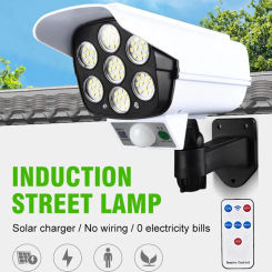 77 Leds Solar Light Outdoor Solar Light Motion Sensor Night Lamp With Remote Control Simulated Monitoring Security Wall Light