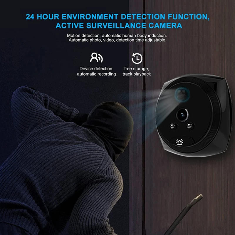 Description Picture 4 of item4.5 Inch Digital Video Doorbell Digital Door Peephole Viewer Camera 145 Degree Angle PIR Night Vision Motion Detection