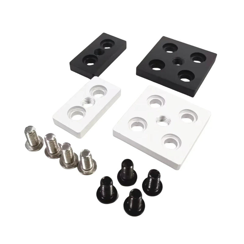 Description Picture 4 of item2040 end face connecting plate, double groove 4040 foot cup fixing seat, caster adjustment foot support baseplate