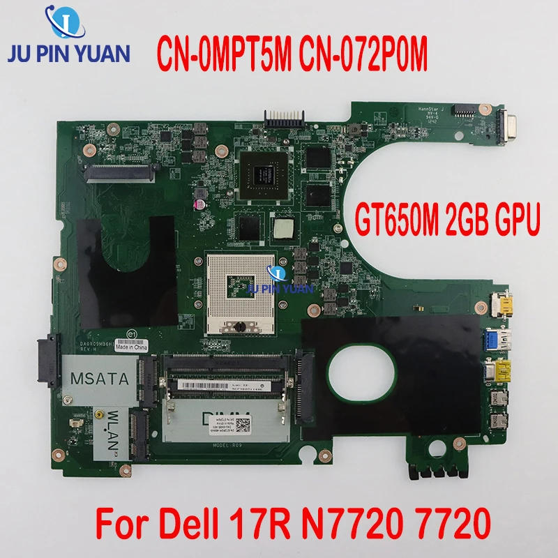 Description Picture 2 of itemCN-072P0M DA0R09MB6H1 DA0R09MB6H3 For Dell 17R N7720 7720 Laptop Motherboard GT650M 2GB GPU 2D Version HM77 DDR3