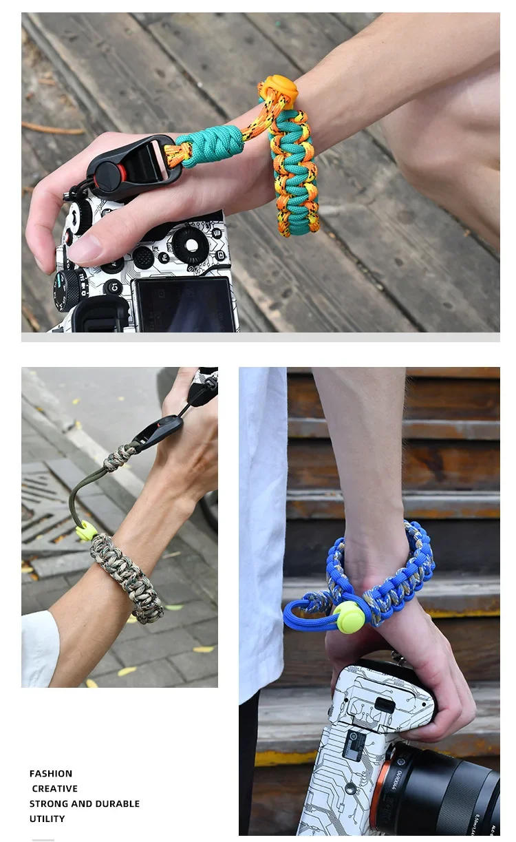 Description Picture 3 of itemOutdoor Anti-lost Digital Camera Wrist Strap, Climbing Umbrella Rope Hand-woven Sling, Detachable Mobile Phone Paracord Lanyard