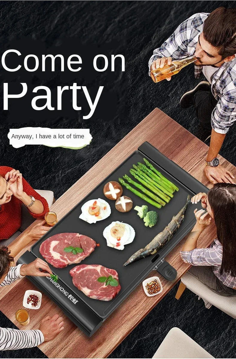 Description Picture 6 of item220V Korean Style Non-Stick Electric Grill Pan for Smokeless BBQ, Hotpot and Griddle Cooking at Home A