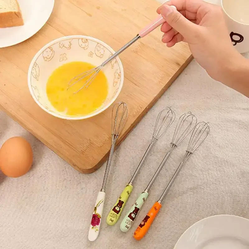 Description Picture 5 of itemEgg Beater Mini Stainless Steel Balloon Wire Whisk Manual Hand Mixer Milk Cream Butter Whisk Mixer Kitchen Egg Tools