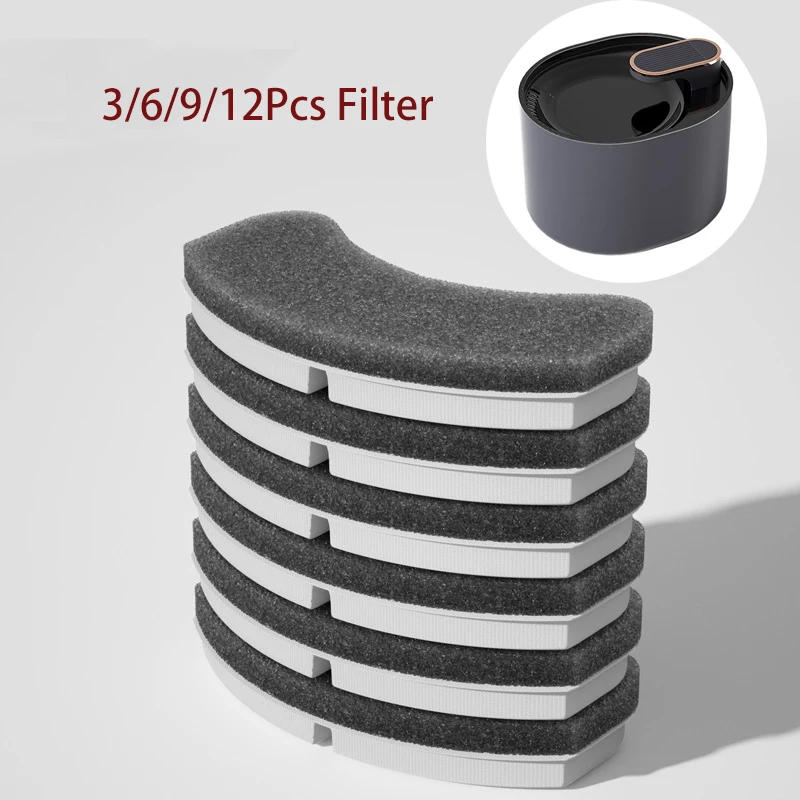 Description Picture 4 of item6/12pc Cat Water Fountain Replaced Filter Elements Activated Carbon Replacement Filters for Pet Fountain Feeders Accessories