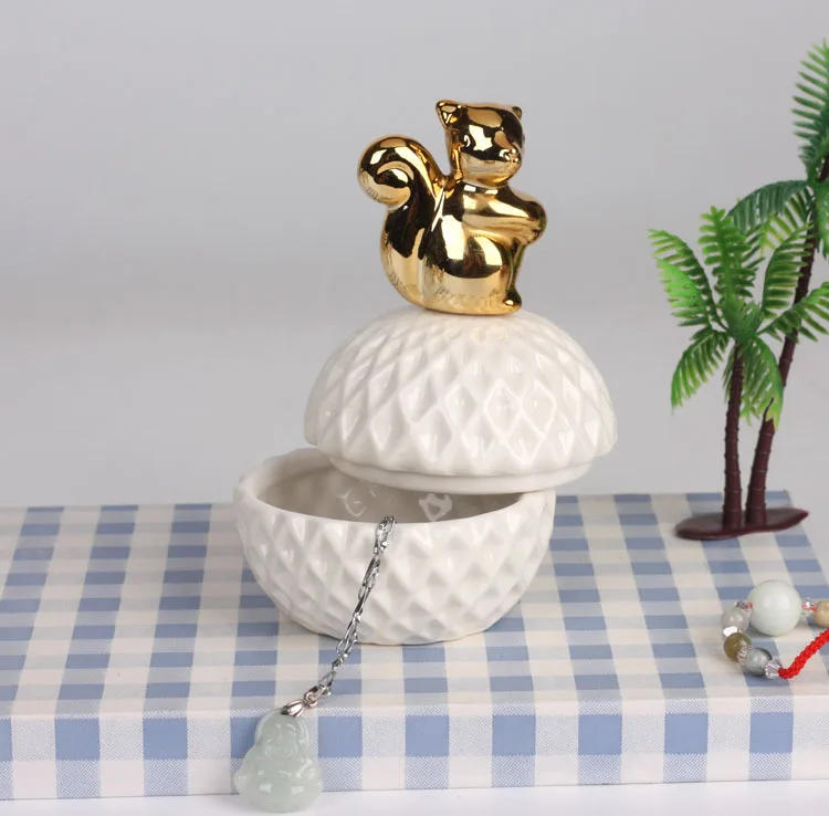 Description Picture 5 of itemCreative Electroplating Process Ceramic Jewelry Box Hi-fi Box Gifts Home Storage Storage Incense Wax Jar Ornaments with Gifts