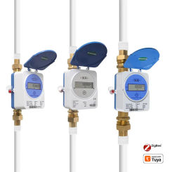 Zigbee Smart Ultrasonic Water Meter DN15 DN20 DN25 LCD Display Water Quantity Flow Consumption Measurement IP68 Works with Tuya