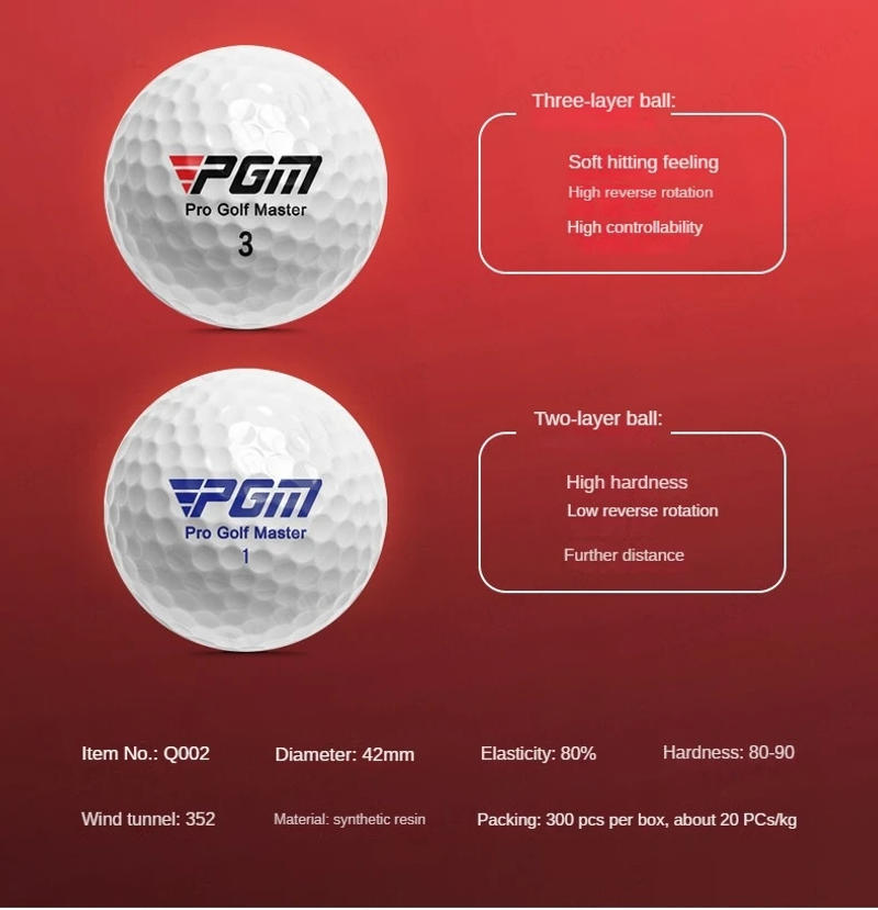 Description Picture 5 of itemPGM Three-layer Game Ball with LOGO Weight 44g White Golf Ball Hardness 80 Q002