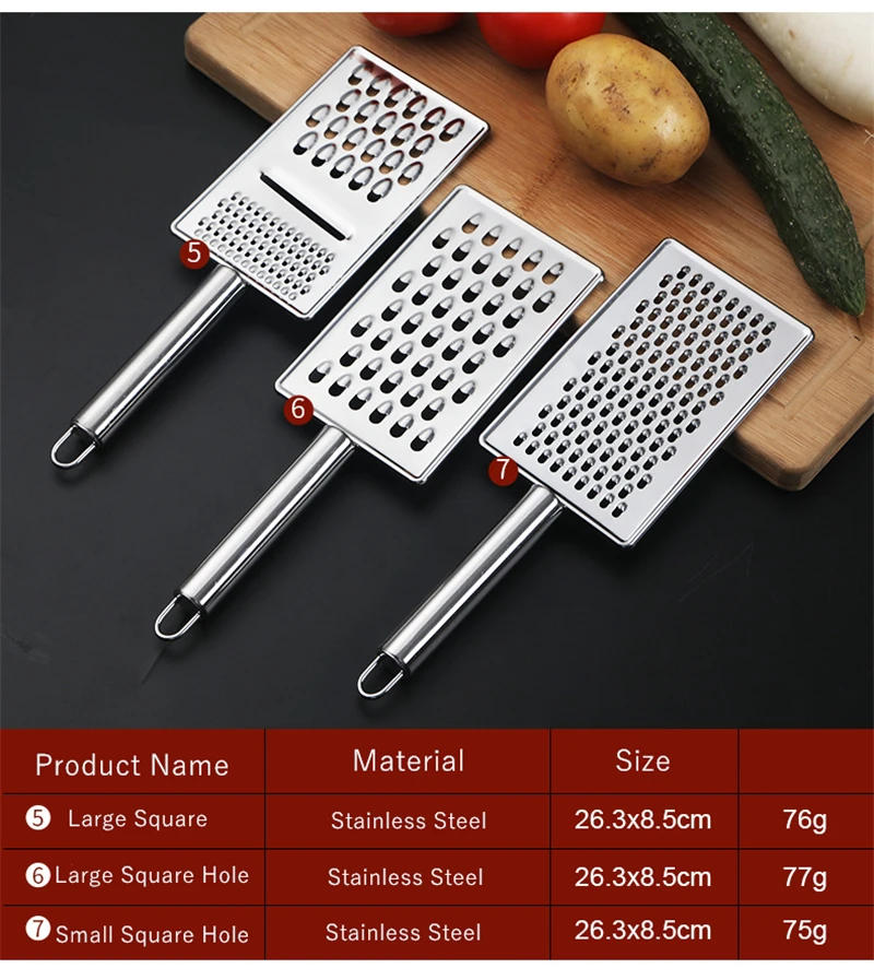Description Picture 5 of itemMulti-Purpose Cheese Lemon Grater for Fruit Vegetables Stainless Steel Potato Carrot Slicer Peeler Food Crusher Kitchen Gadgets
