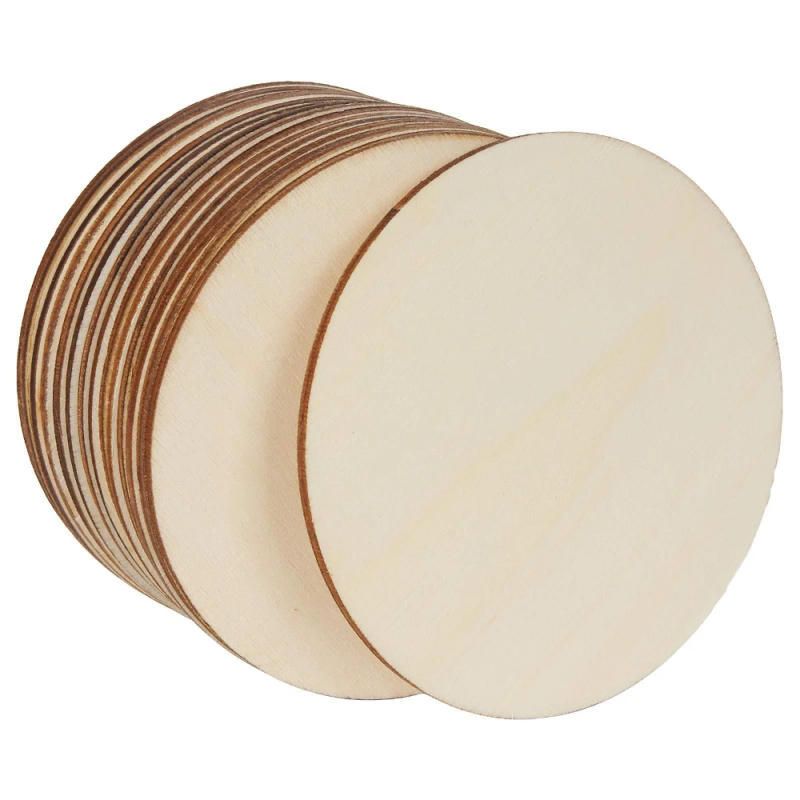 Description Picture 3 of item5Pcs 10cm Unfinished Wooden Crafts, DIY Wood Rounds for Cricut Projects Wood Circles for Door Hanger, Wood Burning,Home Decor