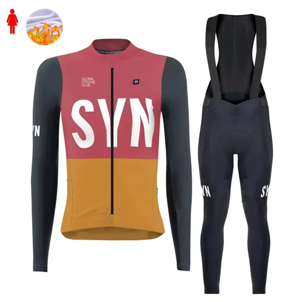 Description Picture 5 of itemSYN Winter Fleece Cycling Jersey Set women Mountian Bicycle Clothes Wear Ropa Ciclismo Racing Bike Clothing Suit Long Sleeve Top