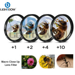 Lightdow Macro Close Up Filter Kit Lens Filter +1+2+4+10 49mm 52mm 55mm 58mm 62mm 67mm 72mm 77mm 82mm for Nikon F Canon Camera