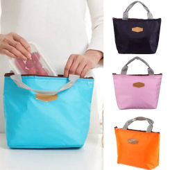 Lunch Box Camping Picnic Bag Lunch Bags Solid Color Portable Insulated Refrigerated Bag Cold Food Cooler Thermal Handbag Hot