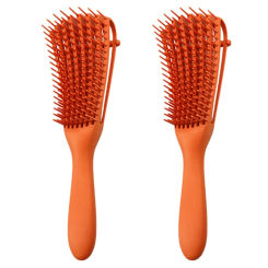 2X Hair Brush Detangling Brush Scalp Massage Hair Comb 3A To 4C Kinky Wavy Curly Hair Brush Women Men Salon Orange