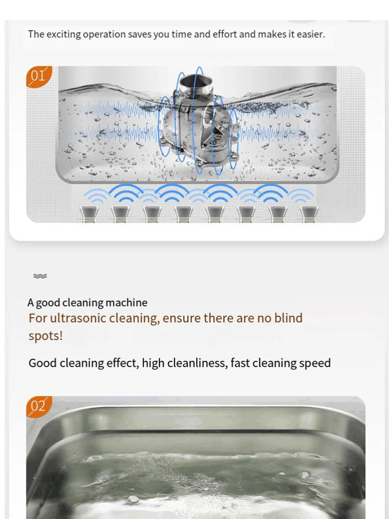 Description Picture 6 of item800ml Digital Ultrasonic Cleaner Sonicator Stainless Steel Bath Glasses Jewelry Ultrasound Wave Cleaning Machine Washer EU