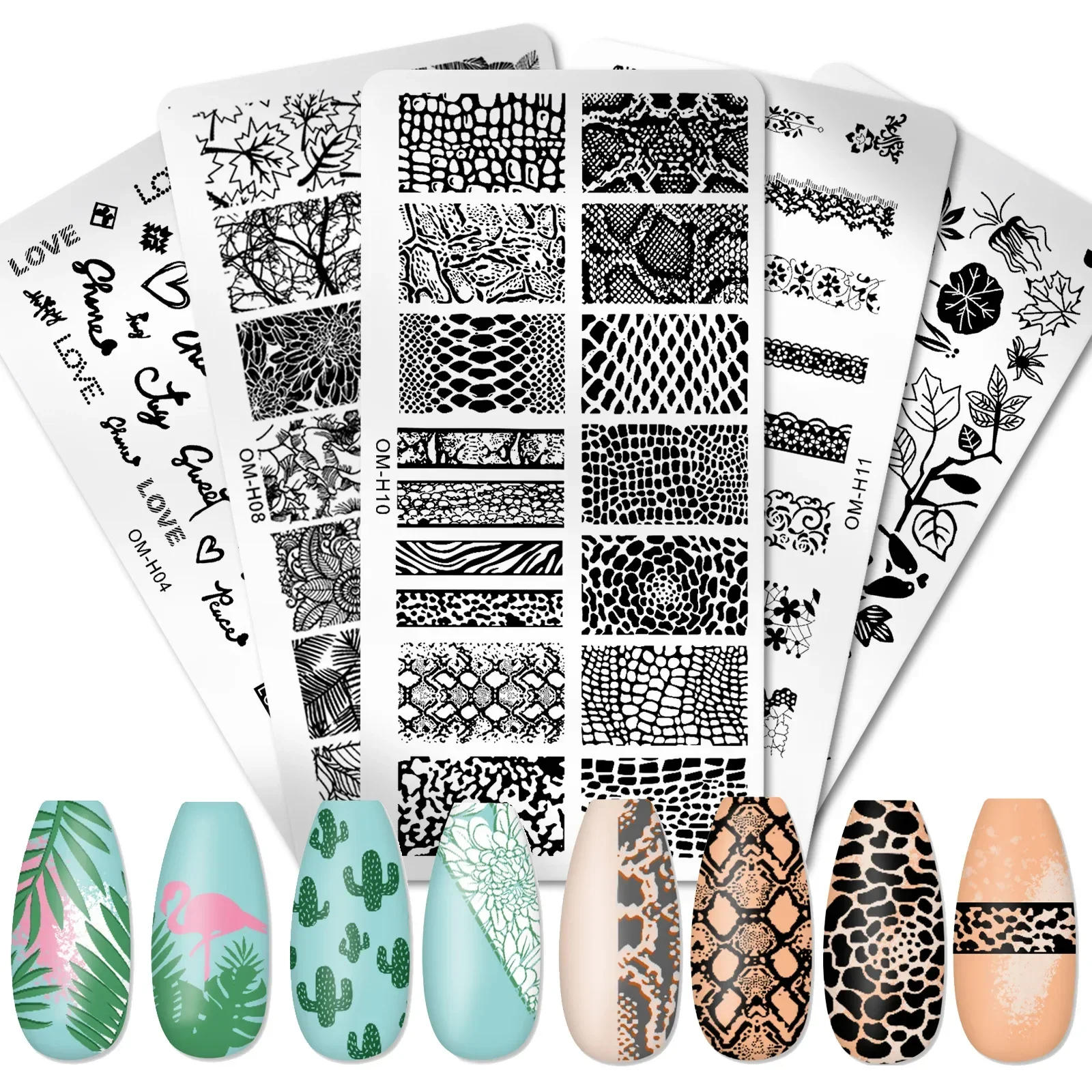Description Picture 2 of itemTiger Zebra Leopard Print Nail Stamping Plates Animal Image Printing Stencil Nail Stamp Templates Nail Art Tool Nails Decoration