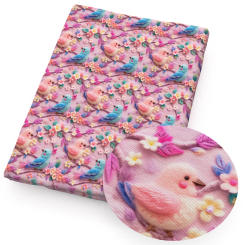 Imitation Embroidery Bird Bee Owl Series Cotton By The Meter Lace Pattern Fabrics For Sewing Cloth Dress DIY Craft Home Textile