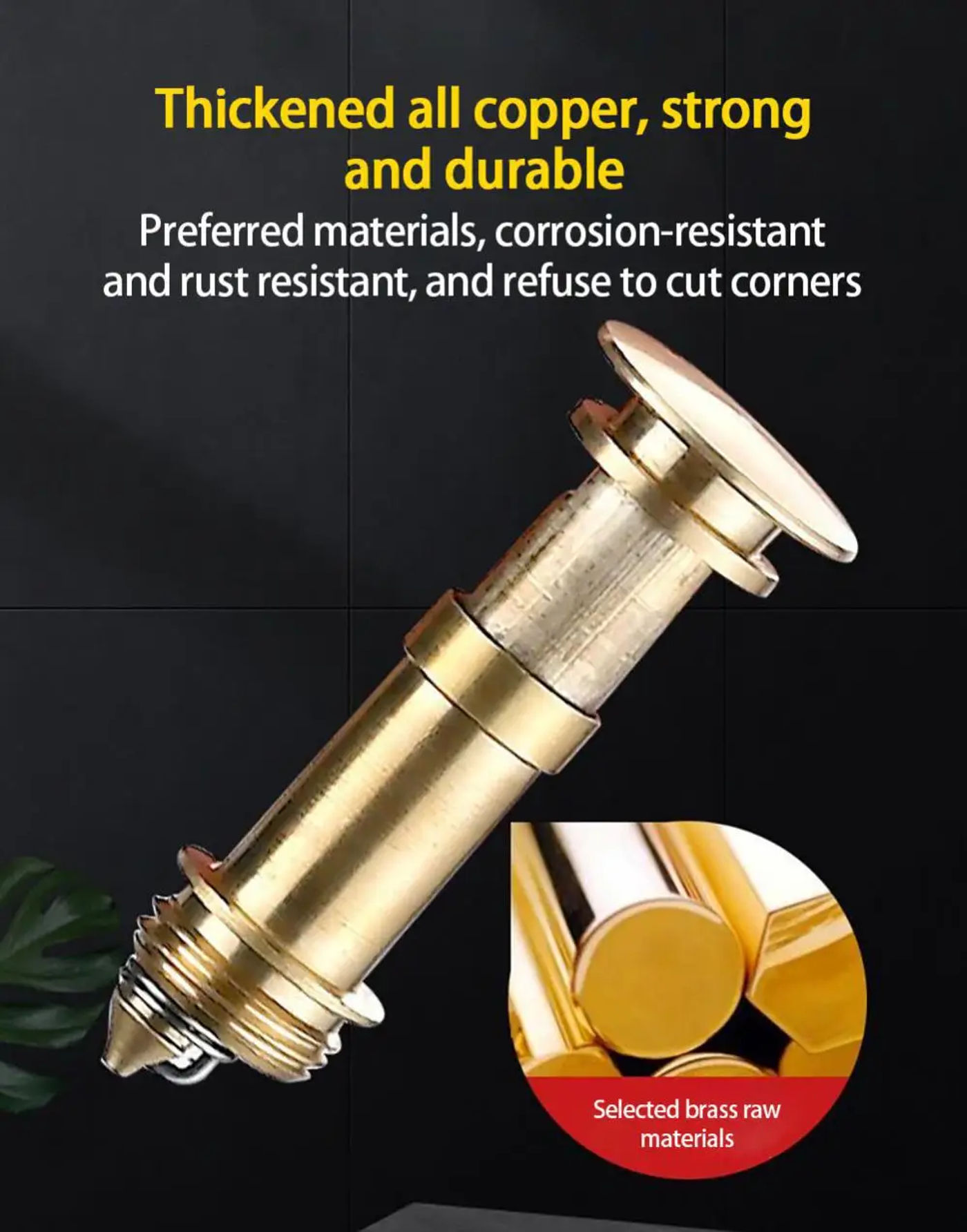 Description Picture 2 of itemUniversal Stainless Steel Pop-Up Bounce Core Basin Drain Filter Hair Catcher Shower Sink Strainer Bath Stopper Bathroom Tool