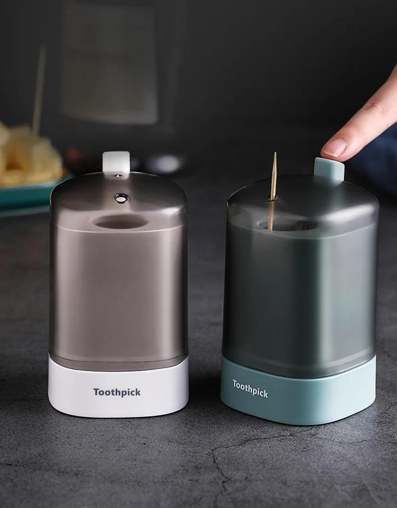 Description Picture 2 of itemPress-type Plastic Toothpick Box Creative Automatic Kitchen Toothpick Container Portable Living Room Dining Room Storage Box