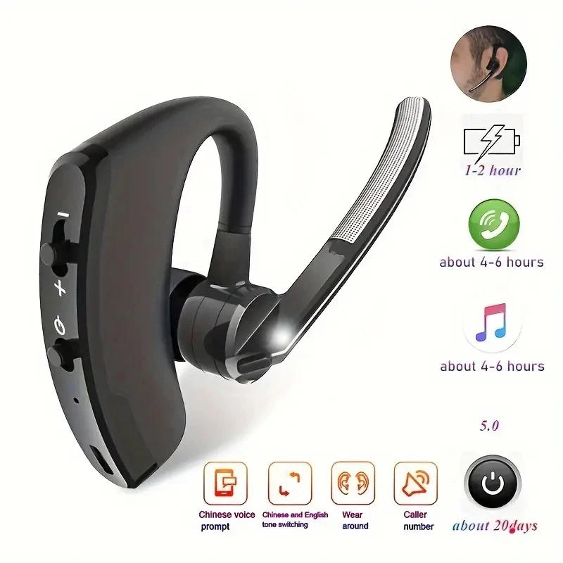 Description Picture 3 of itemV8 Bluetooth Earphone Wireless Stereo HD Headphones V9 Bluetooth Hands In Car Kit With Mic For iPhone Samsung Huawei Phone