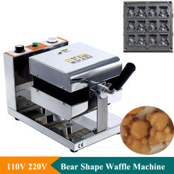 Commercial Bear Corn Waffle Machine Electric Fish Shape Taiyaki Waffle Making Machine 2000W Various Shapes Waffle Machine