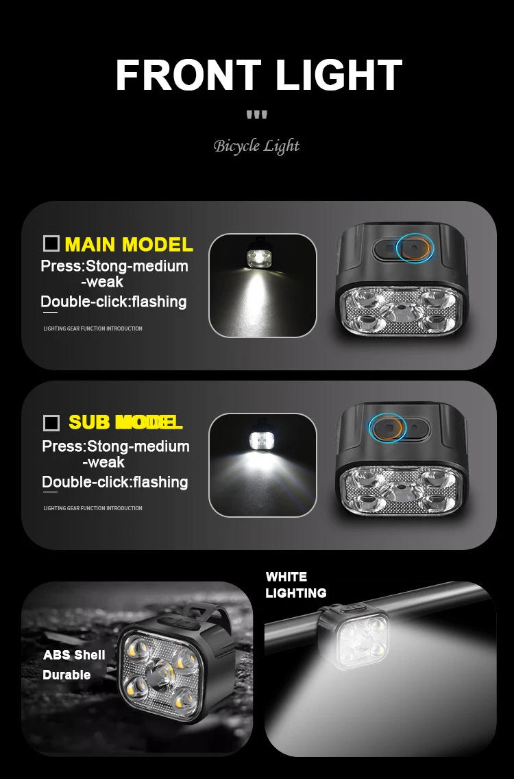 Description Picture 6 of itemBicycle Lights High Bright Cycling Lamp Front and Rear USB Rechargeable MTB Bike Headlight Taillight Waterproof Lantern Lighting