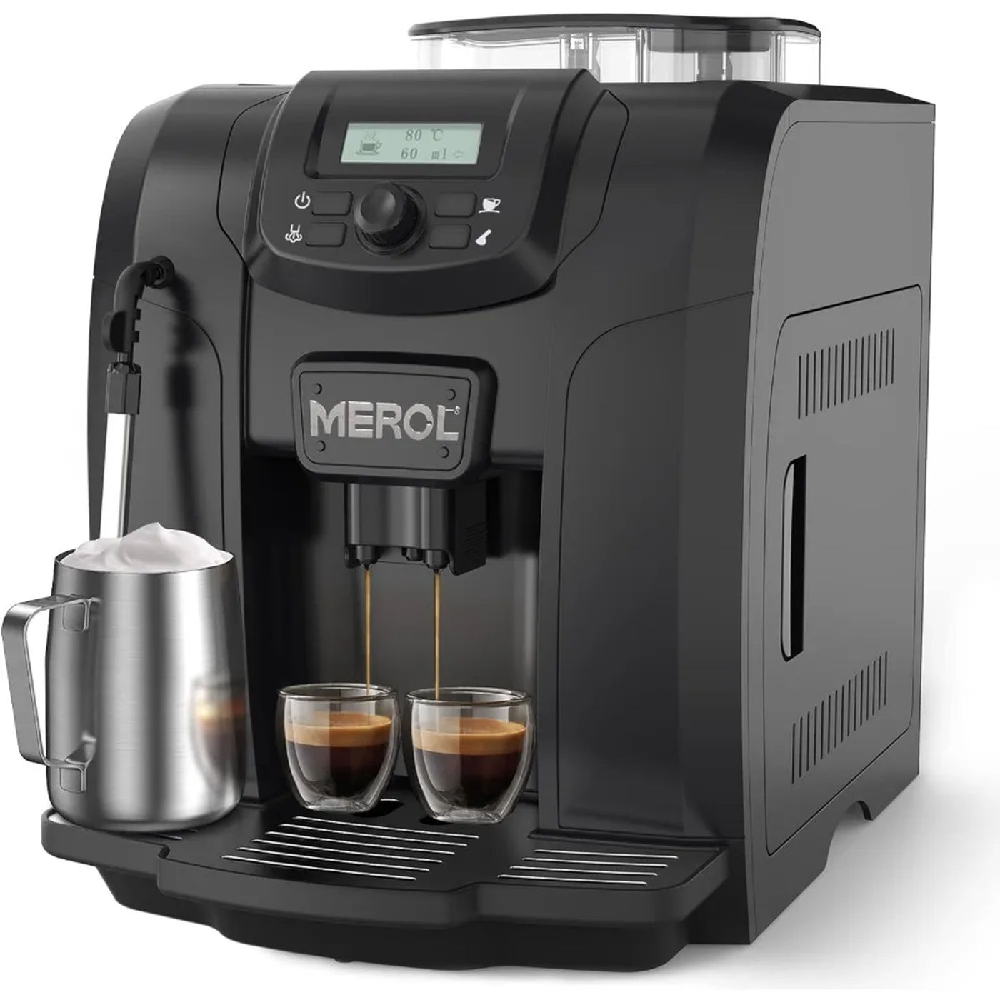 Description Picture 2 of itemAutomatic Espresso Coffee Machine, 19 Bar Barista Pump Coffee Maker with Grinder and Manual Milk Frother Steam Wand